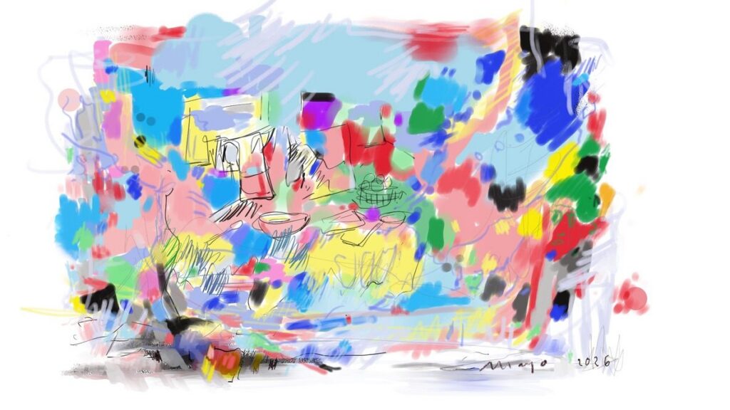 Peinture de Patrick Mayo, création 01, technique et dimensions à préciser